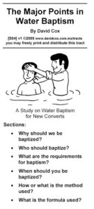 Tract on the Major Points in Water Baptism