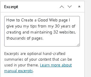 How to Create a Good Web page Excerpt