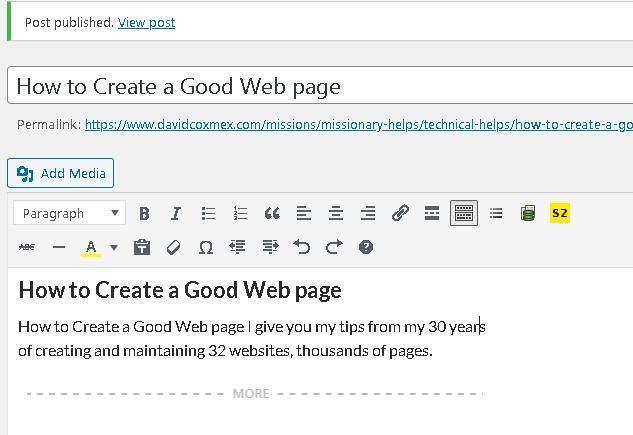 How to Create a Good Web page top of page