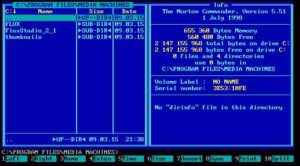Screen Capture of the old MS-DOS Norton Commander